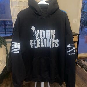 Grunt Style Black Hoodie with White Graphics